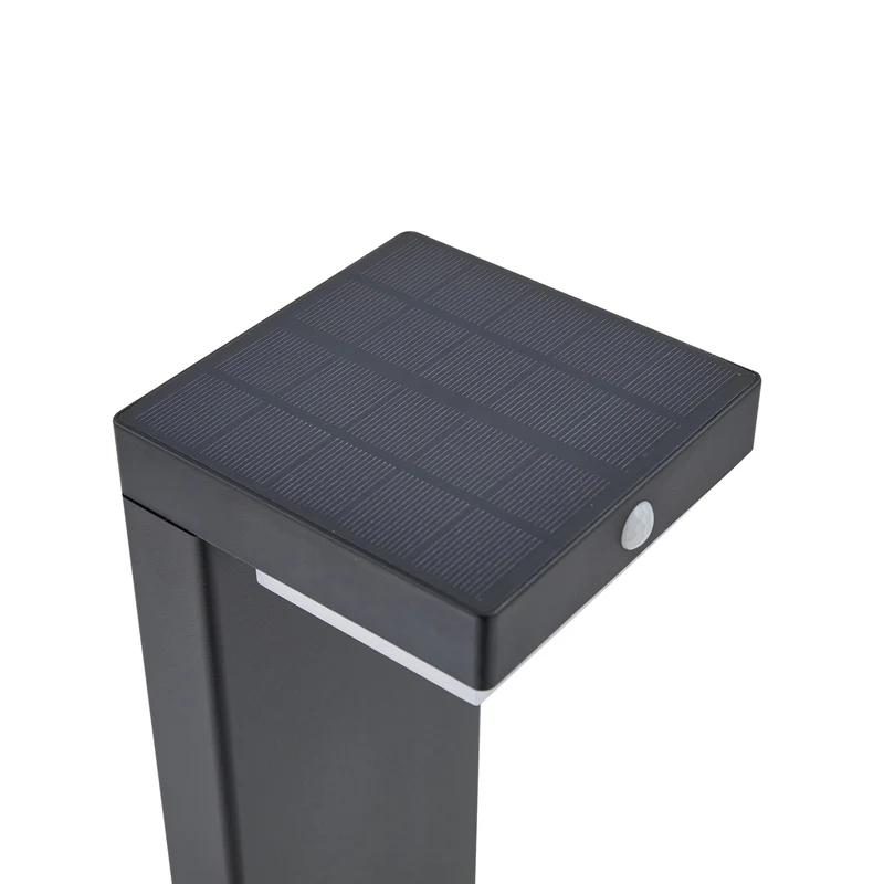 B-Ware Lindby Sockelleuchte Wegeleuchte LED Solar Eleazar schwarz Aluminium Sensor