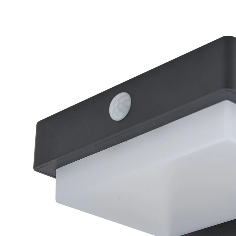B-Ware Lindby Sockelleuchte Wegeleuchte LED Solar Eleazar schwarz Aluminium Sensor