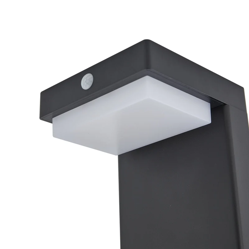 B-Ware Lindby Sockelleuchte Wegeleuchte LED Solar Eleazar schwarz Aluminium Sensor