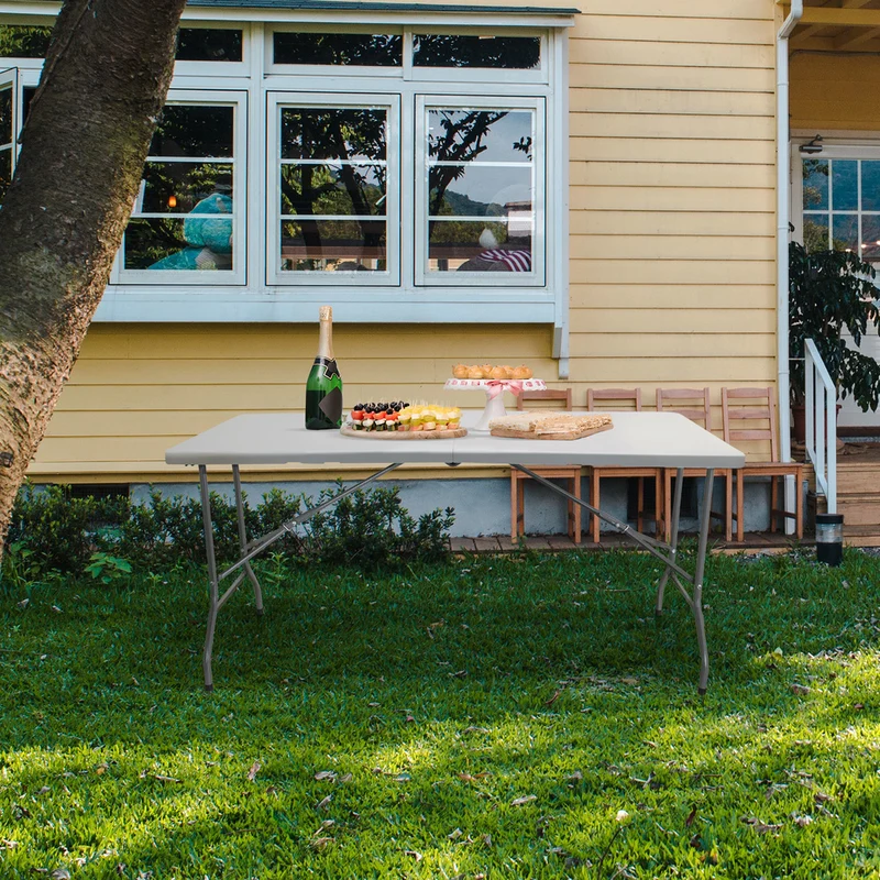 B-Ware hjh OFFICE Campingtisch klappbar 152x70cm Klapptisch für 6 Personen weiß Tisch