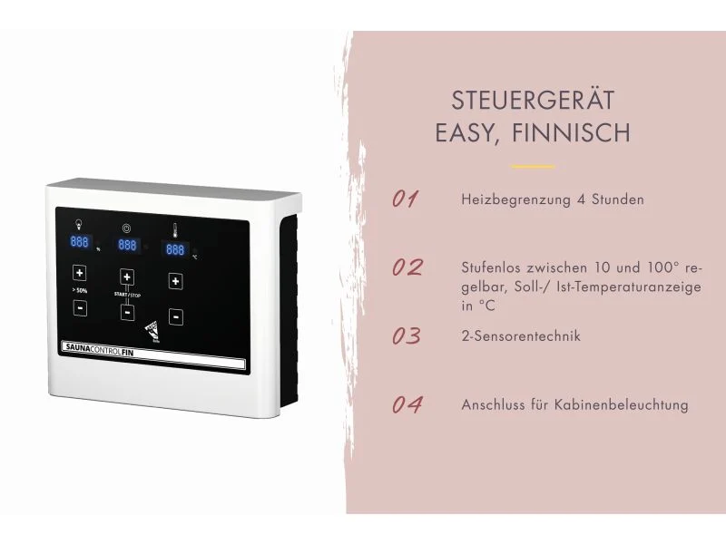 Karibu Hybrid Saunahaus Ares 3, naturbelassen/graualuminium, inkl. 9 kW Ofen ext. Steuerung