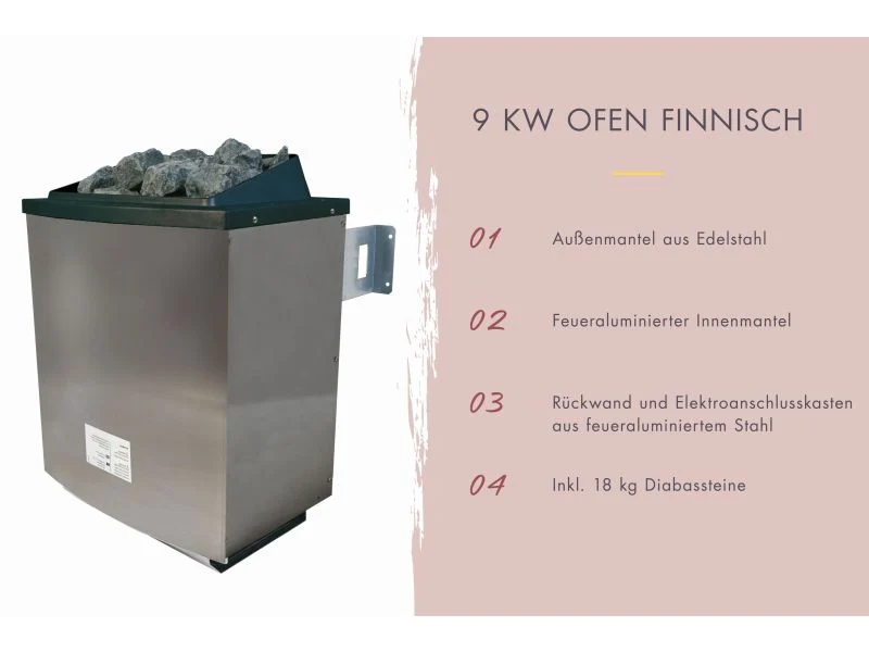 Karibu Hybrid Saunahaus Ares 3, naturbelassen/graualuminium, inkl. 9 kW Ofen ext. Steuerung