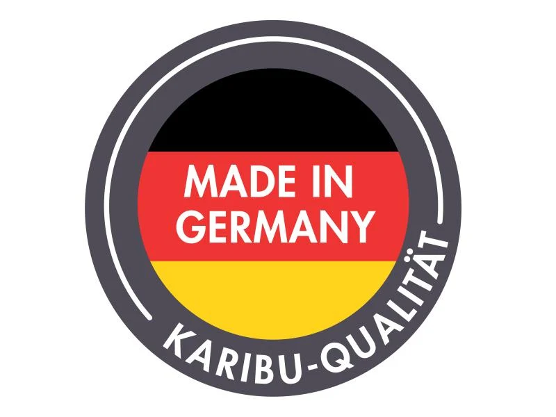 Karibu Gartenhaus Kandern 1 mit Anbaudach 2,35 m, terragrau