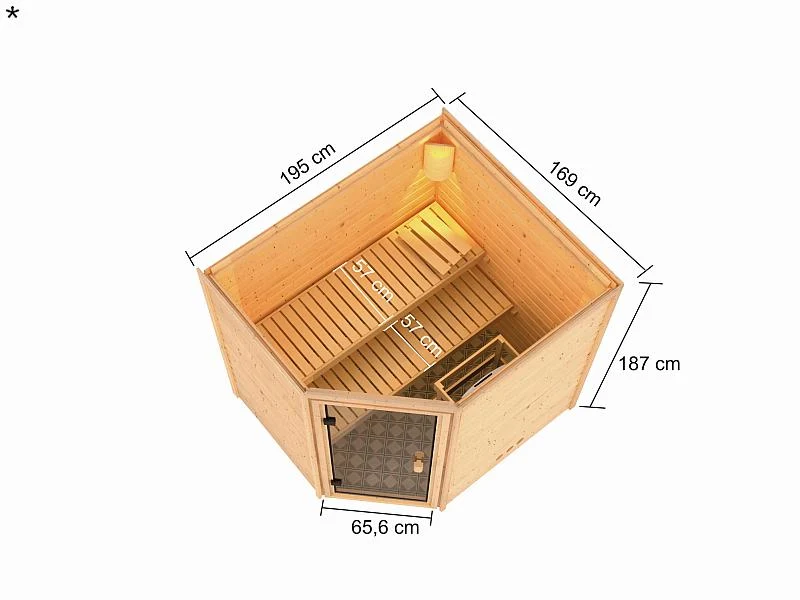 Karibu Sauna Elea 38 mm