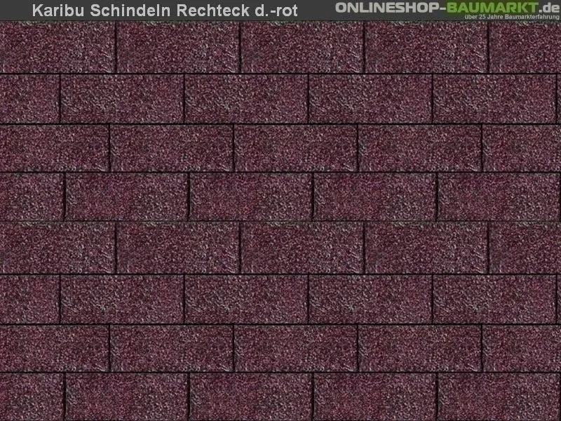 Karibu Dachschindeln Rechteck dunkelrot 27 Pakete