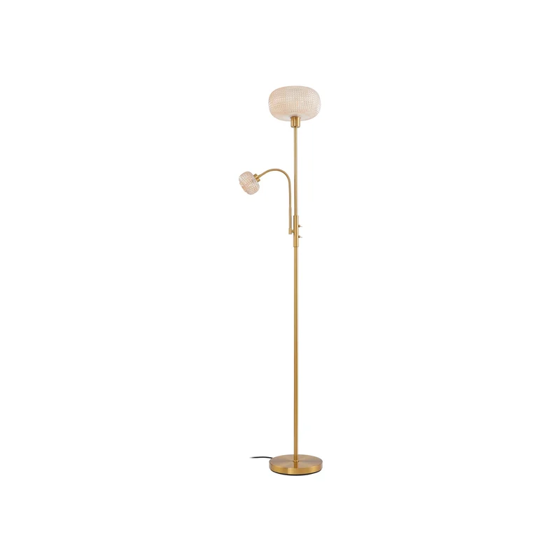 B-Ware Lindby Stehleuchte Aliette Stehlampe Standleuchte E27 gold/amber Glas Leselicht