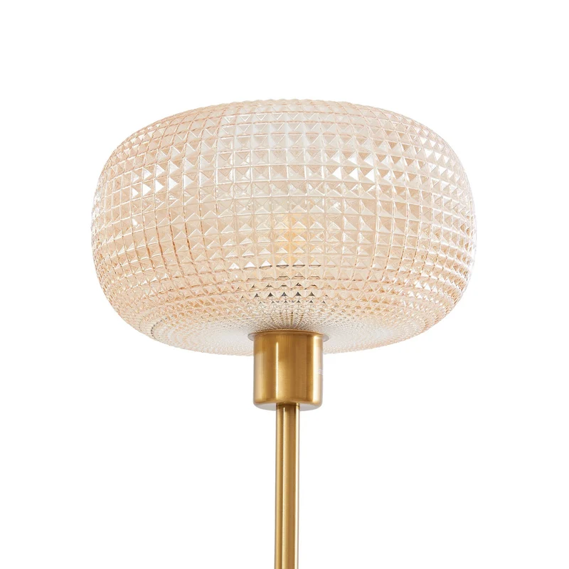 B-Ware Lindby Stehleuchte Aliette Stehlampe Standleuchte E27 gold/amber Glas Leselicht