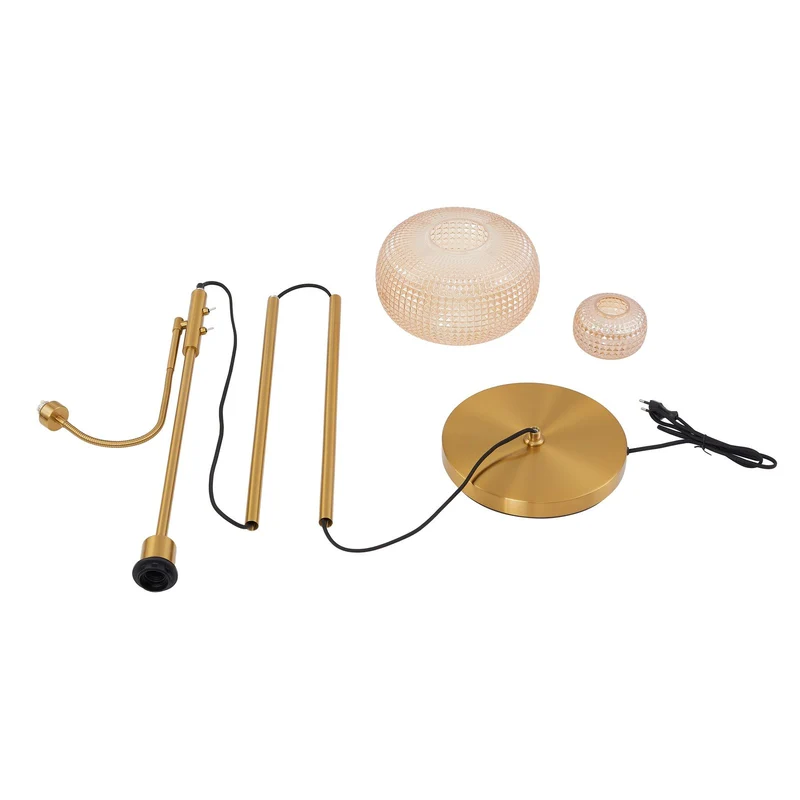 B-Ware Lindby Stehleuchte Aliette Stehlampe Standleuchte E27 gold/amber Glas Leselicht