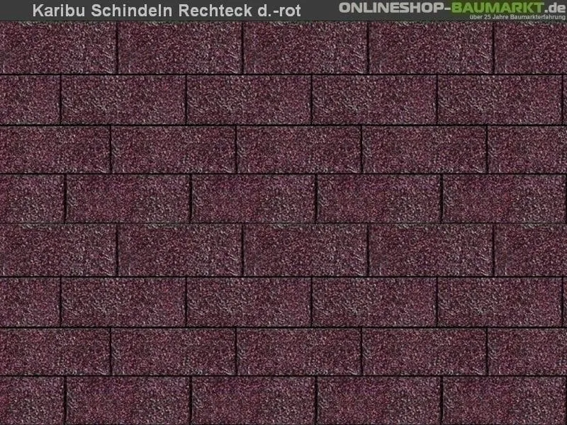 Karibu Dachschindeln Rechteck dunkelrot 20 Pakete