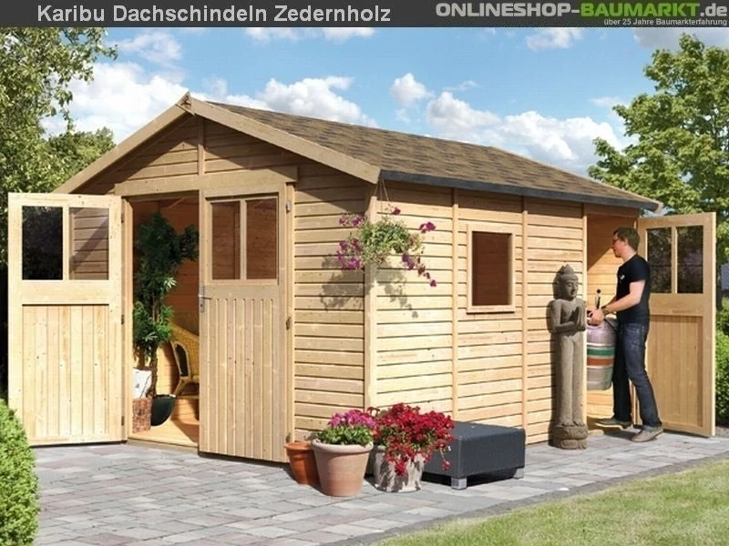 Karibu Dachschindeln Asymetrisch Zedernholz 7 Pakete
