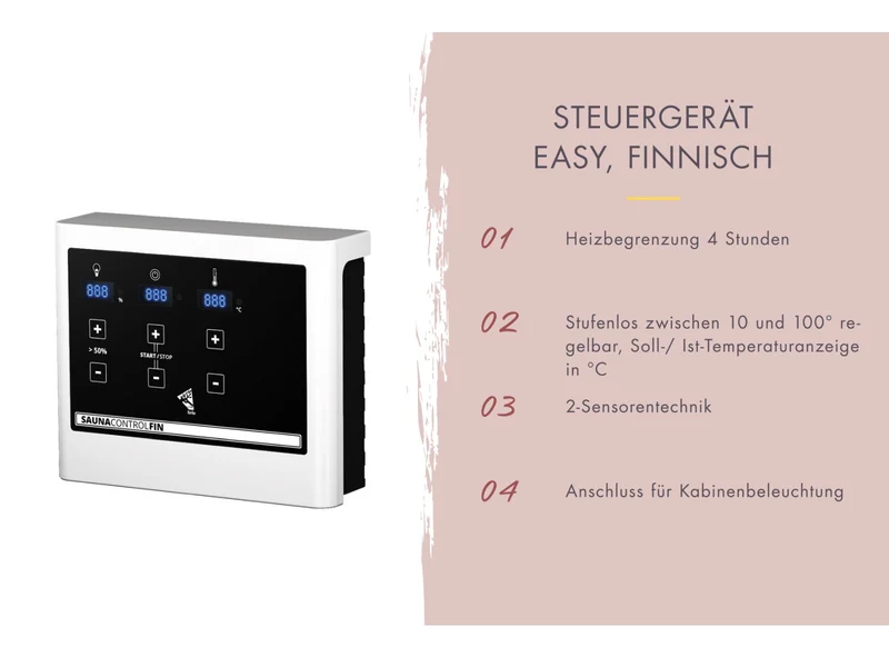 Karibu Saunahaus Monterey, schwarz, inkl. 9 kW Ofen ext. Steuerung, mit Séparée im Vorraum, 73 mm