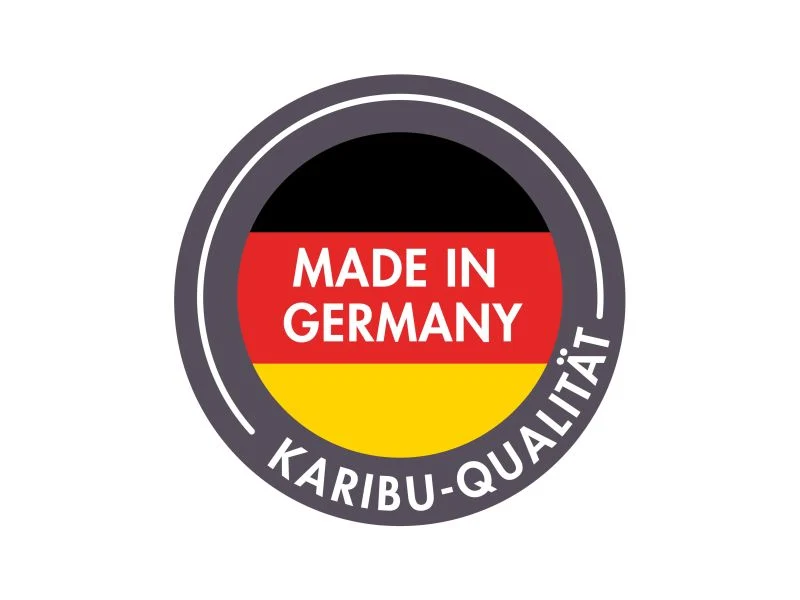 Karibu Saunahaus Monterey, natur, ohne Ofen, inkl. Séparée im Vorraum, 73 mm