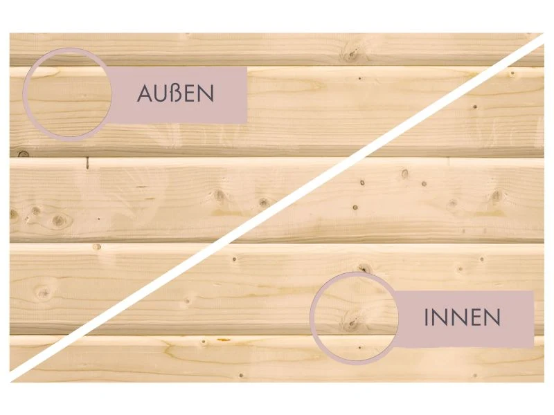 Karibu Hybrid Saunahaus Ares 3, naturbelassen/graualuminium -ohne Ofen-