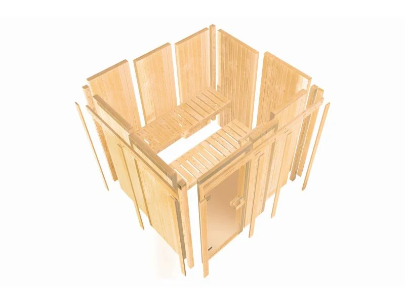 Karibu Sauna Airi, ohne Ofen - mit Dachkranz -