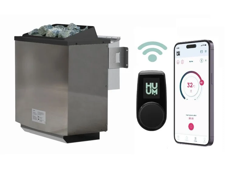 Karibu Bio-Kombiofen 9,0 kW externe WiFi Steuerung und Steine