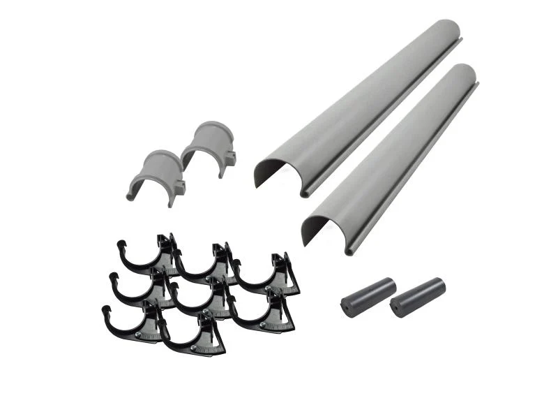 Karibu graue PVC-Dachrinne für Flachdach bis 525 cm Set O