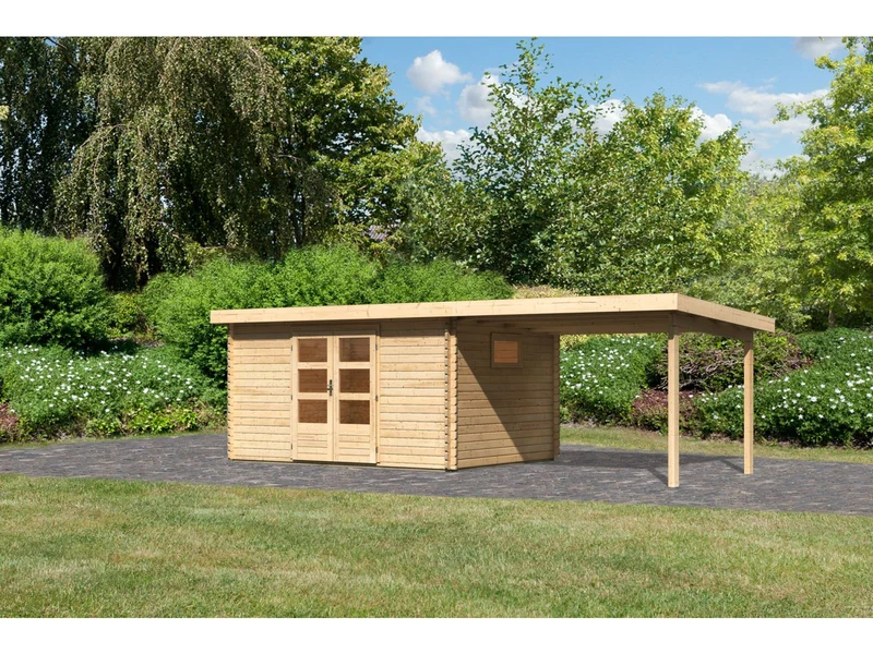 Karibu Gartenhaus Trittau 5 inkl. Anbaudach 3,3 m