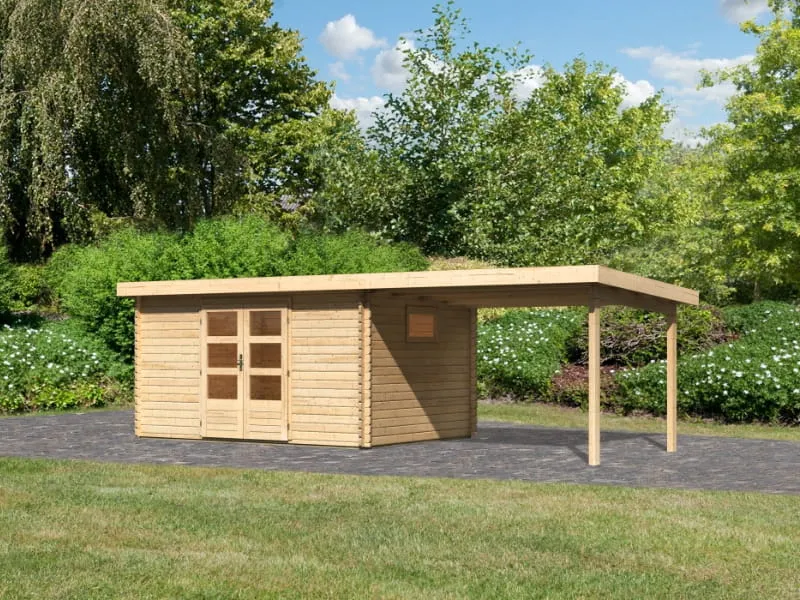 Karibu Gartenhaus Trittau 5 inkl. Anbaudach 3,3 m