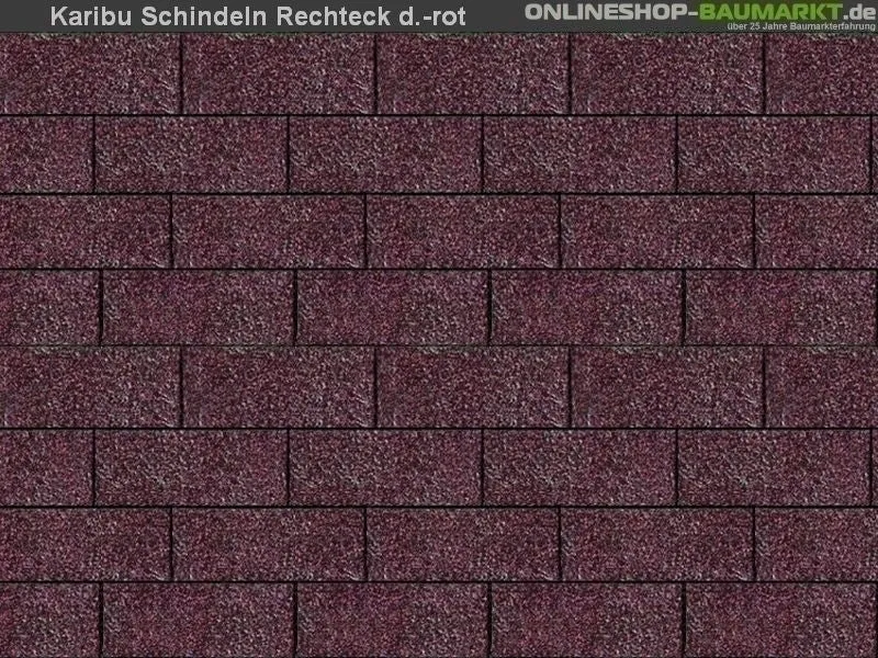 Karibu Dachschindeln Rechteck dunkelrot 12 Pakete