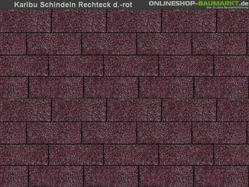 Karibu Dachschindeln Rechteck dunkelrot 21 Pakete
