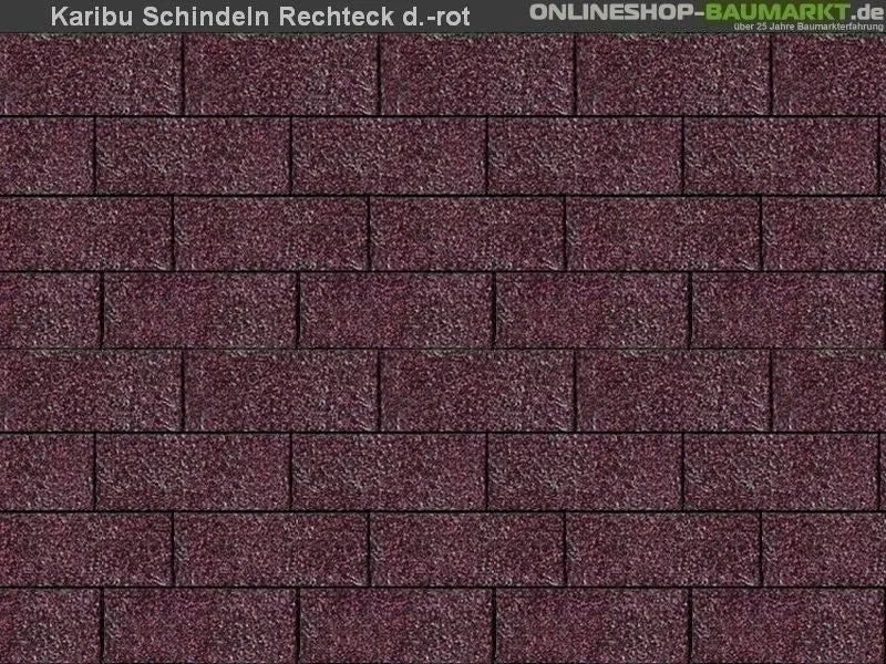 Karibu Dachschindeln Rechteck dunkelrot 18 Pakete