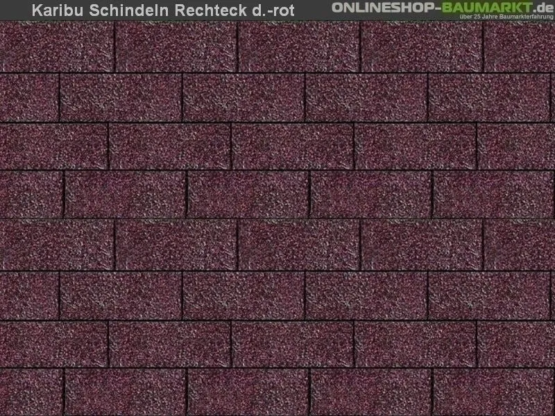 Karibu Dachschindeln Rechteck dunkelrot 15 Pakete