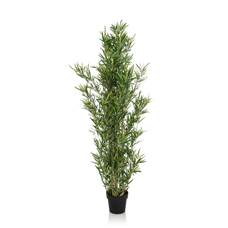 B-Ware hjh OFFICE Kunstpflanze Bambus Dekopflanze künstlich grün 165 cm Kunststoff