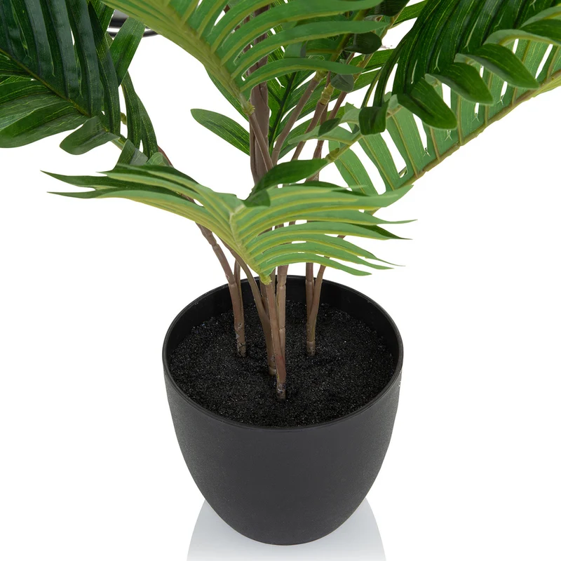 B-Ware hjh OFFICE Kunstpflanze Areca Palme 70cm Pflegeleicht Indoor Outdoor Deko grün
