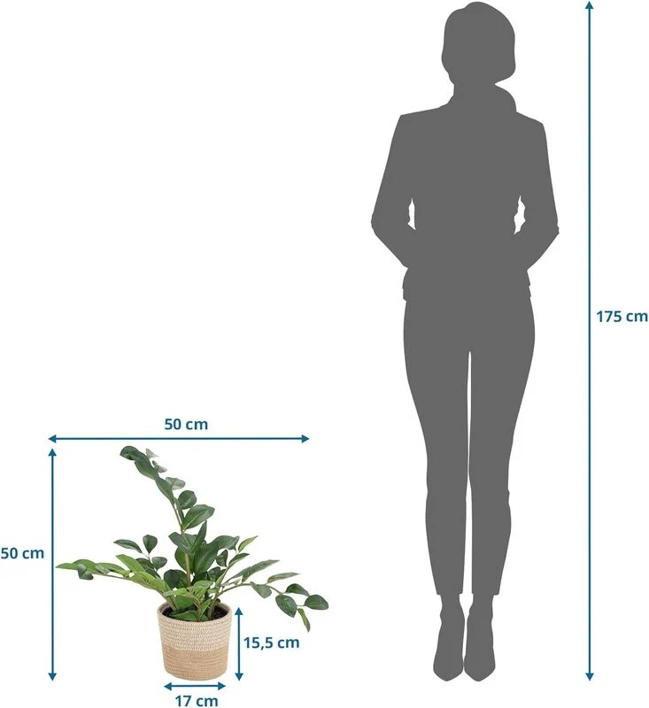 B-Ware hjh OFFICE Kunstpflanze Kunstbaum ZAMIE Zamioculcas Zimmerpflanze Pflanze grün
