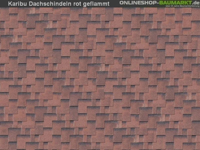 Karibu Dachschindeln Asymetrisch rot geflammt 4 Pakete