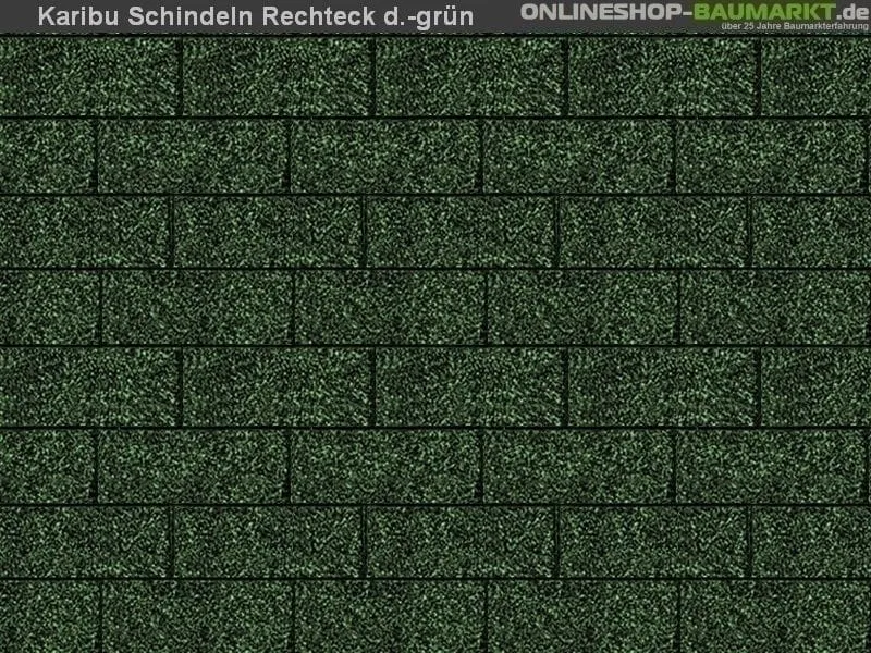 Karibu Dachschindeln Rechteck dunkelgrün 14 Pakete