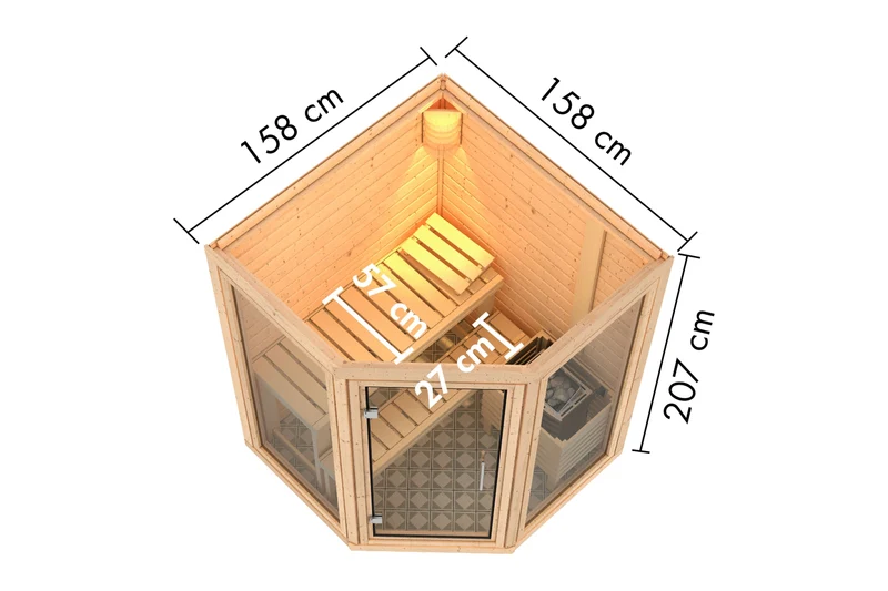 Karibu Sauna Yuma 38 mm