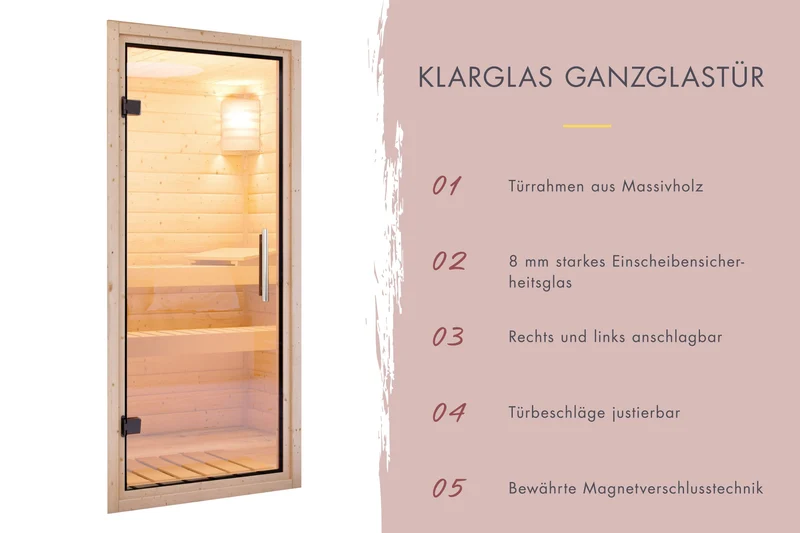 Karibu Sauna Yuma 38 mm
