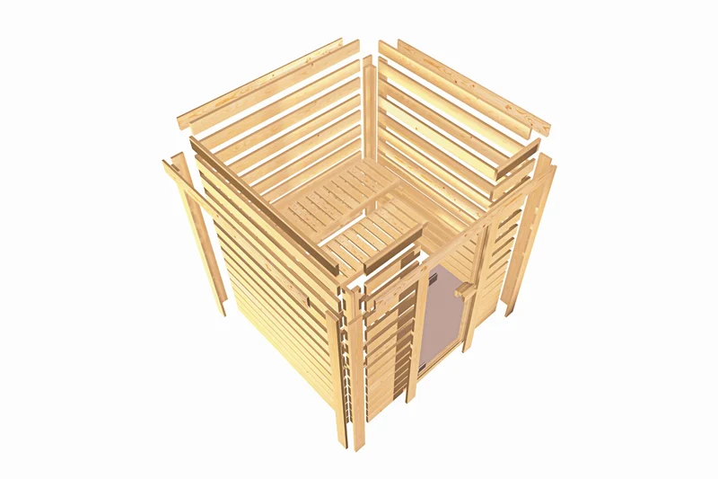 Karibu Sauna Yuma 38 mm, inkl. 9 kW Ofen integr. Steuerung