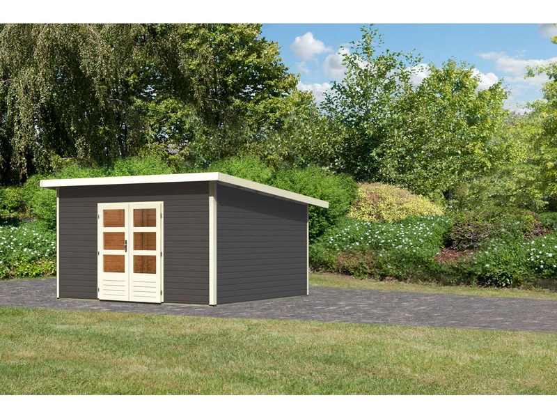 Karibu Gartenhaus Northeim 5 terragrau 38 mm