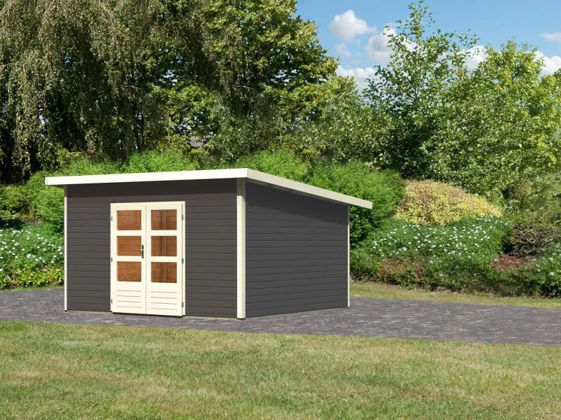 Karibu Gartenhaus Northeim 5 terragrau 38 mm