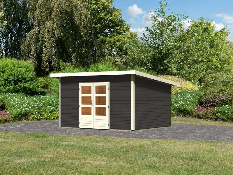Karibu Gartenhaus Northeim 4 terragrau 38 mm