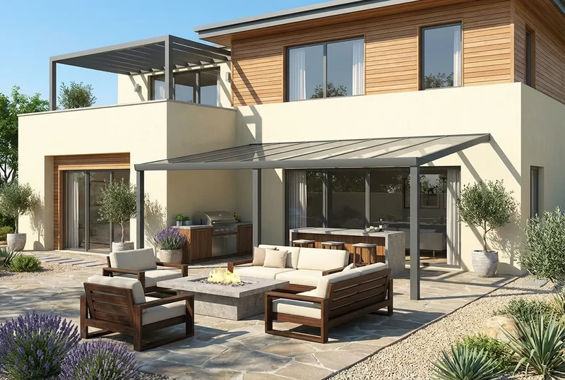 Terrassenüberdachung Aluminium 600x350cm VSG anthrazit