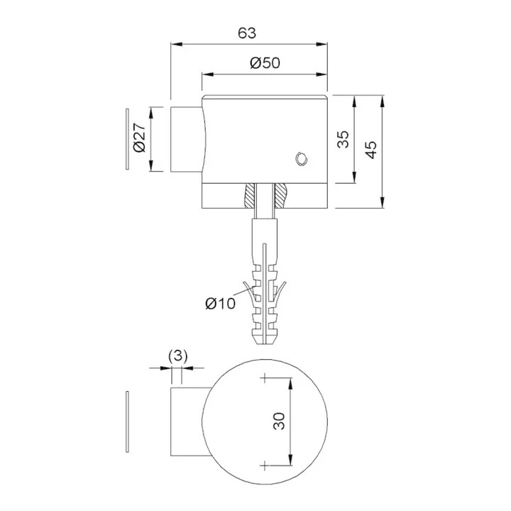 B-Ware Woelm KWS Türfeststeller Magnethalter Türstopper silber Bodenmontage Aluminium