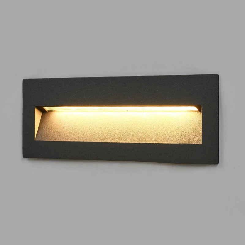 B-Ware Lucande Wandleuchte Wandlampe LED Einbauleuchte dunkelgrau Aluminium Glas