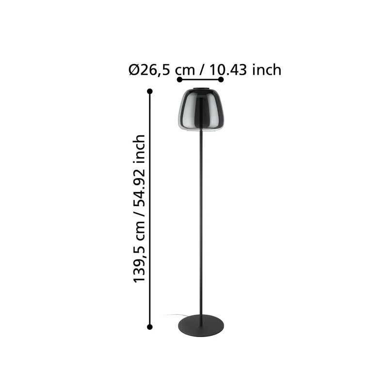 B-Ware EGLO Stehleuchte Standlampe LED Connect Alfero Z RGB CCT schwarz Stahl Glas