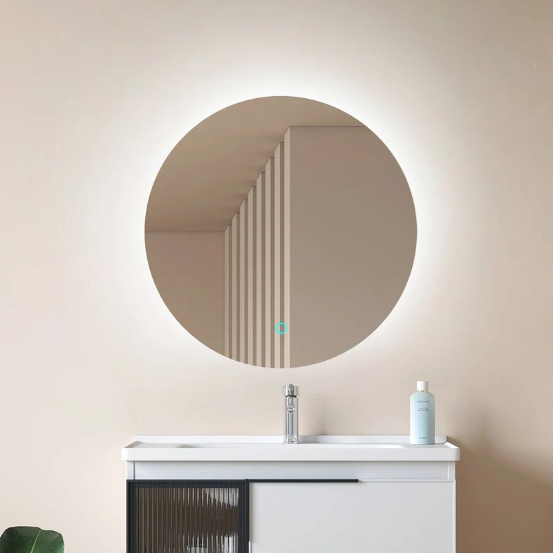 B-Ware Lucande LED-Spiegel Celestiel rund beheizbar CCT Ø 60 cm Wandspiegel Chrom335