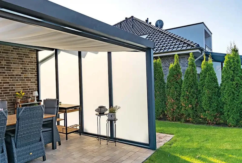Feste Seitenwand anthrazit (RAL7016) inkl. Sicherheitsglas