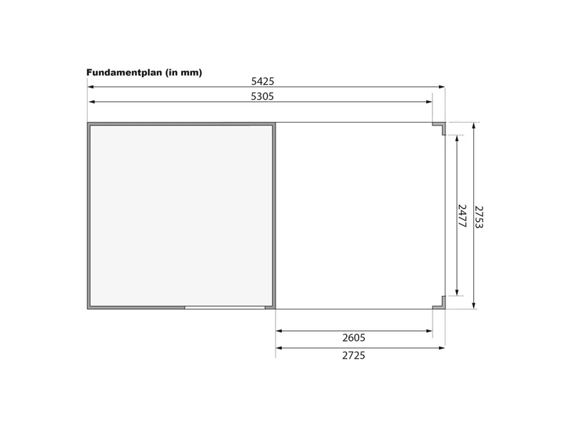 Karibu Gartenhaus Qubic 2 terragrau inkl. 2,70 m Anbaudach
