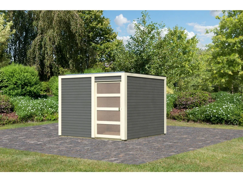 Karibu Gartenhaus Qubic 2 terragrau