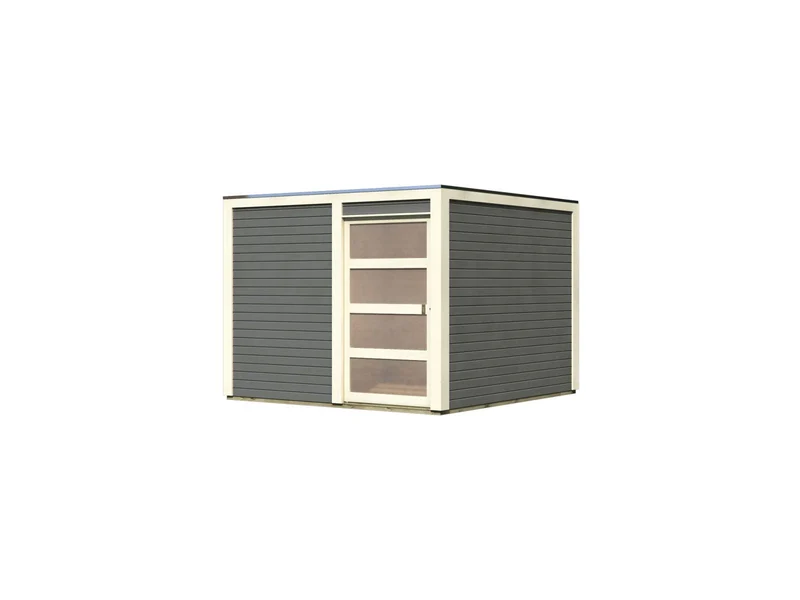 Karibu Gartenhaus Qubic 2 terragrau