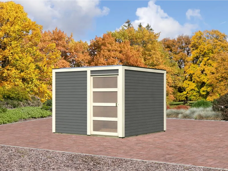 Karibu Gartenhaus Qubic 2 terragrau