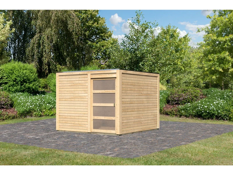 Karibu Gartenhaus Qubic 2 natur