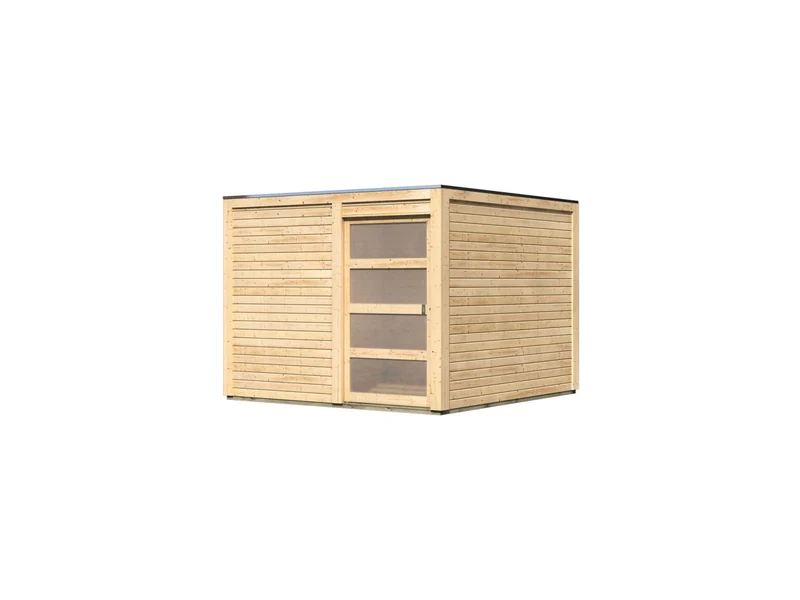 Karibu Gartenhaus Qubic 2 natur