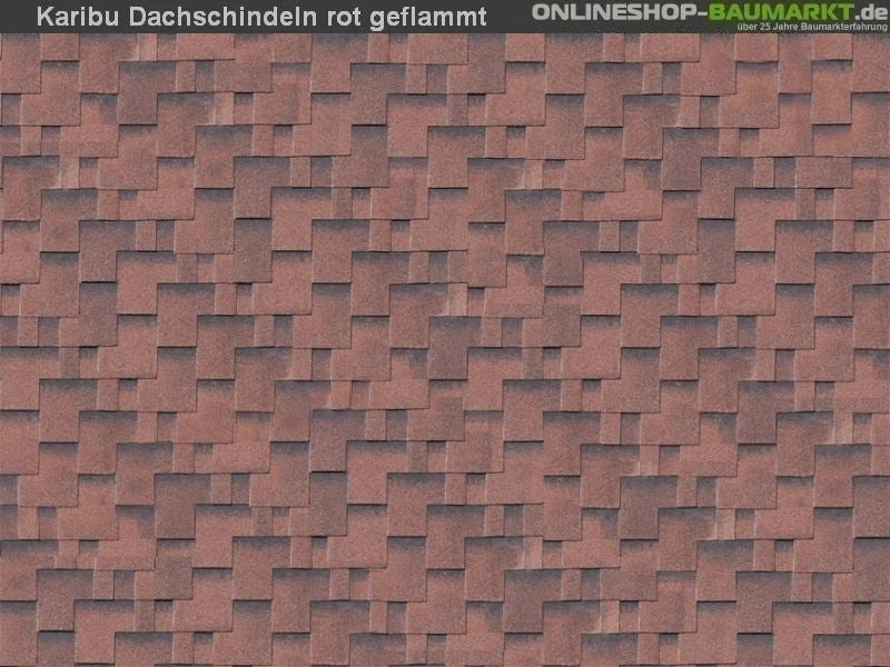 Karibu Dachschindeln Asymetrisch rot geflammt 3 Pakete